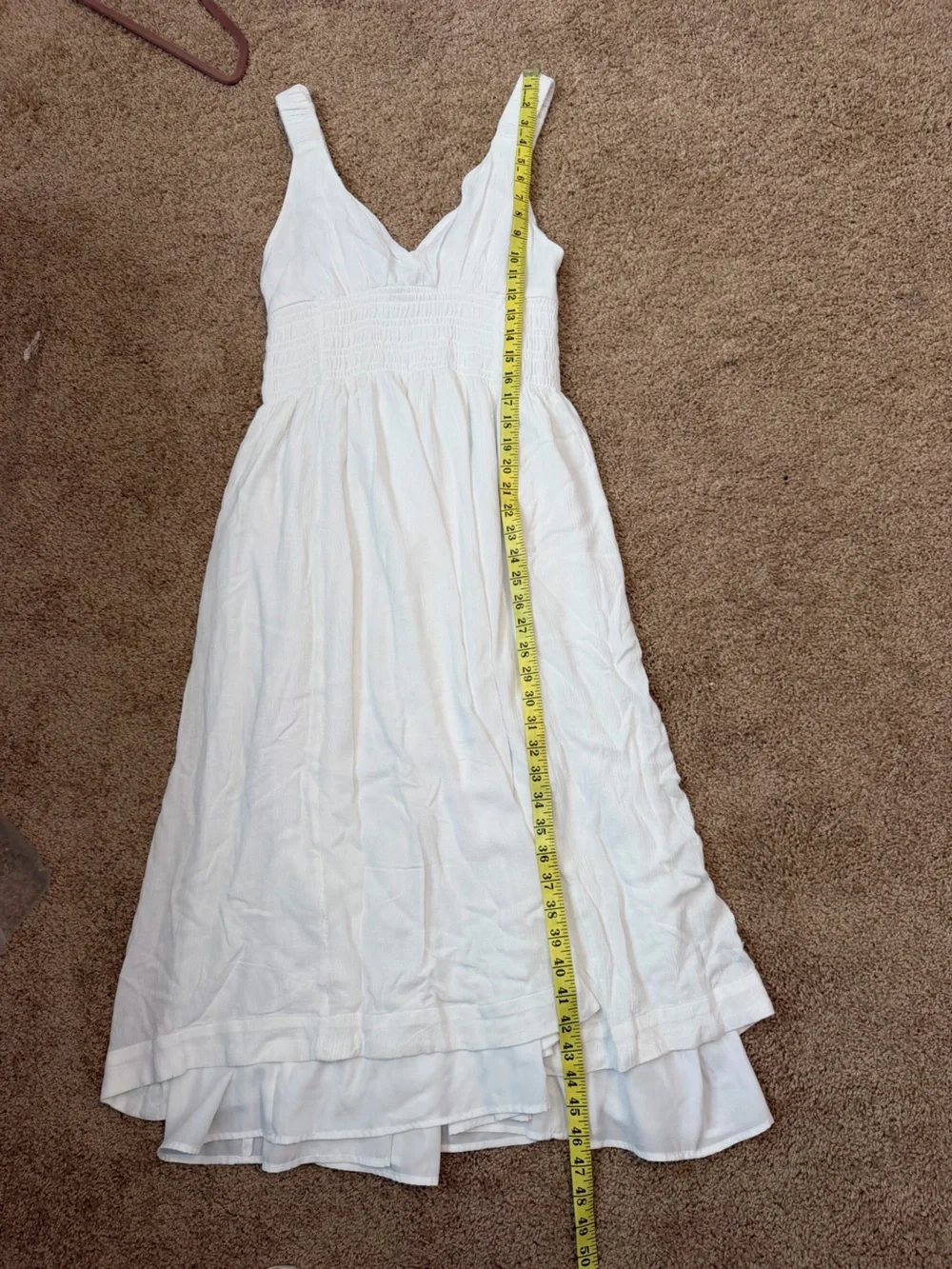Abercrombie & Fitch white v-neck linen dress